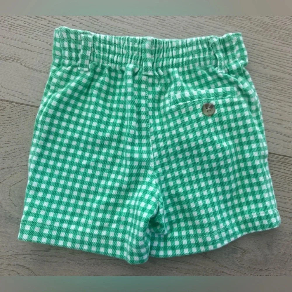 Ralph Lauren boys green gingham shorts size 3 months